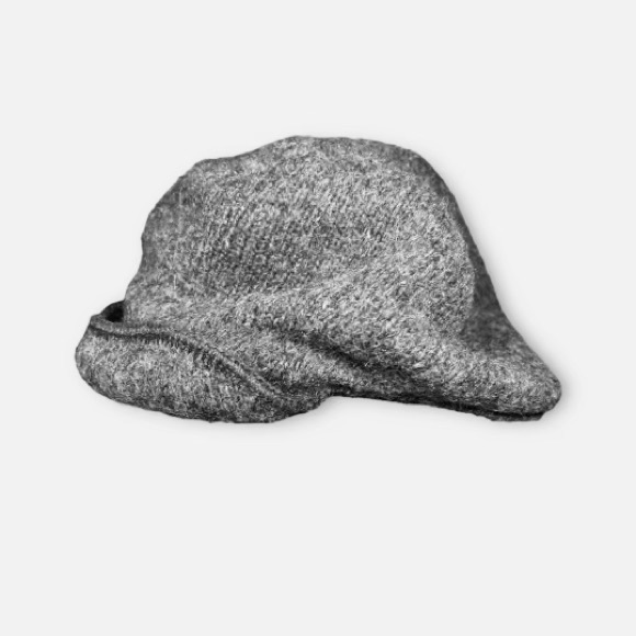 Vintage LL Bean Wool Knit Beret Gray Cabbie Hat Ivy Flat Cap Newsboy Retro USA - Picture 4 of 6